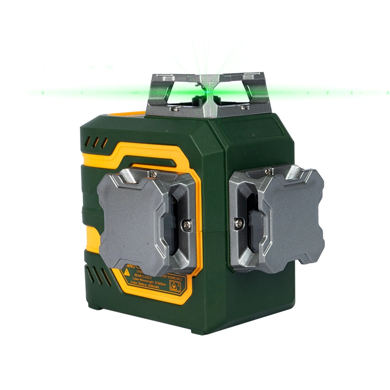3x360 ° vgrajena litijska baterija zelena nivo laserskega nivoja